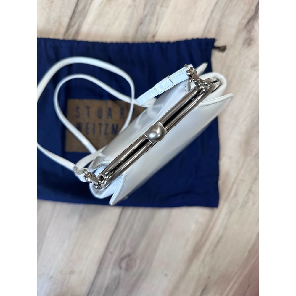Authentic Stuart Weitzman White Mini Shoulder Str… - image 6